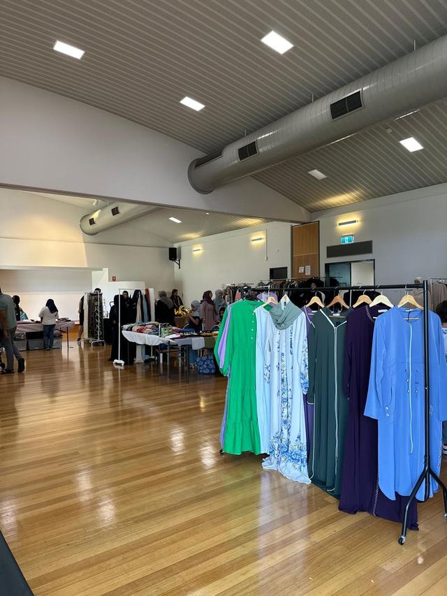 Colourful dresses on display at a fashion vendor stall during an Urban Pop Ups market day
