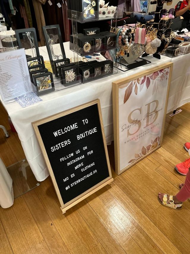 Jewellery and accessories arranged on a boutique stall at an Urban Pop Ups ladies market