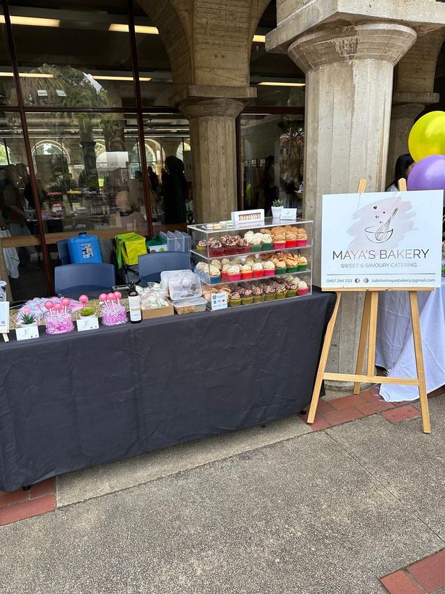 Cupcakes and macarons on a home bakery stall at an Urban Pop Ups market in Perth