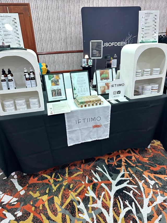 IFTIIMO skincare display at the Urban Pop Ups Pop Up for Palestine fundraiser dinner in Perth