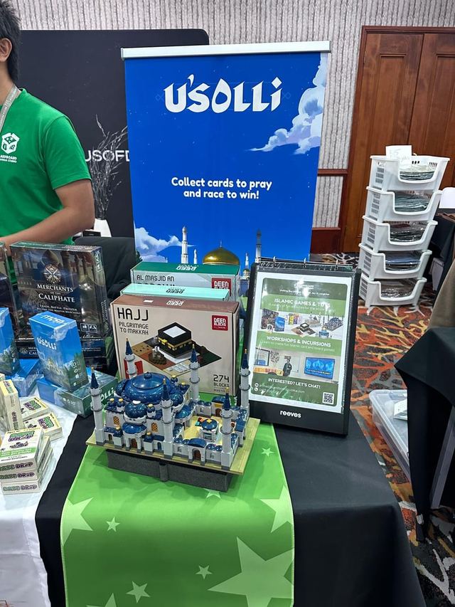Usolli Islamic games and learning products at the Urban Pop Ups Palestine fundraiser dinner in Perth